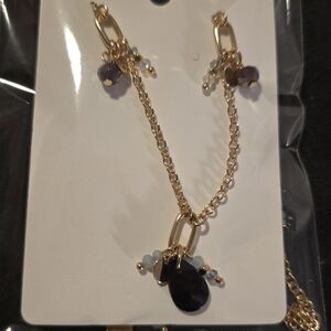 Maurices Gold Necklace with Black Accents